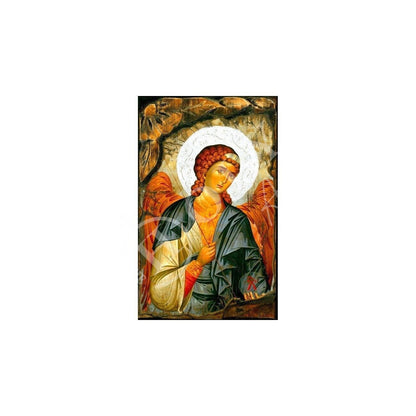 Archangel Michael icon, Greek handmade Orthodox icon of St Michael, Byzantine art wall hanging on wood plaque 38x25cm, religious home decor - TheHolyArt