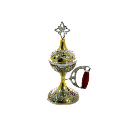 Christian Brass Resin Incense Burner, Greek Orthodox Thurible Incense holder, Metal Byzantine Home Censer Perfume burner, religious decor - TheHolyArt