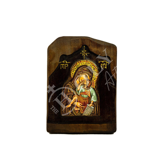 Virgin Mary icon Panagia Eleousa, Handmade Greek Orthodox Icon, Mother of God Byzantine art, Theotokos wall hanging wood plaque TheHolyArt