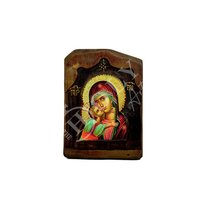 Virgin Mary icon Panagia, Handmade Greek Orthodox Icon, Mother of God Byzantine art, Theotokos wall hanging wood plaque, religious decor - TheHolyArt