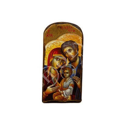 The Holy Family icon, Greek Orthodox icon, Handmade Byzantine art on wood plaque, Christian wall hanging art home decor - TheHolyArt