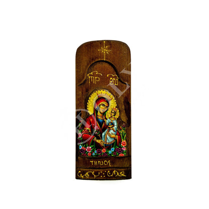 Virgin Mary icon Panagia, Handmade Greek Orthodox Icon, Mother of God Byzantine art, Theotokos wall hanging wood plaque, religious decor - TheHolyArt