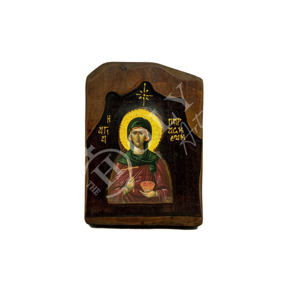 Saint Paraskevi icon, Handmade Greek Orthodox icon of St Paraskevi of Rome, Byzantine art wall hanging icon plaque, religious decor - TheHolyArt