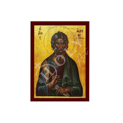 Saint Andrew icon the Apostle, Handmade Greek Orthodox icon of St Andrew, Byzantine art wall hanging, religious gift - TheHolyArt