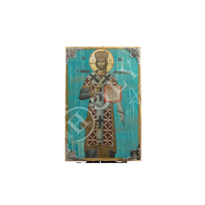 Jesus Christ icon, Handmade Greek Orthodox icon Great High Priest, Byzantine art wall hanging canvas icon wood plaque 38x24cm - TheHolyArt
