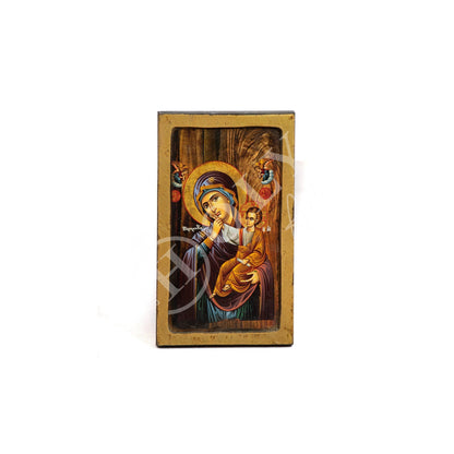 Virgin Mary icon Paramythia, Handmade Greek Orthodox Icon, Mother of God Byzantine art wall hanging, Theotokos wood plaque 23x14cm - TheHolyArt