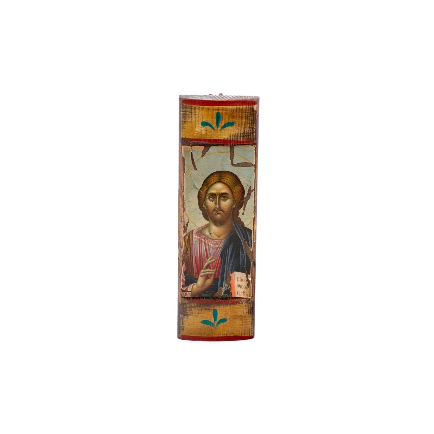 Jesus Christ icon, Handmade Greek Orthodox icon of our Lord, Byzantine art wall hanging canvas icon wood plaque 30x9cm, wedding gift TheHolyArt