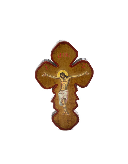 Crucifix Jesus Christ Cross, Blessing Cross, Byzantine art wall hanging, Greek Handmade Orthodox wooden Cross 38x24cm, wedding gift TheHolyArt