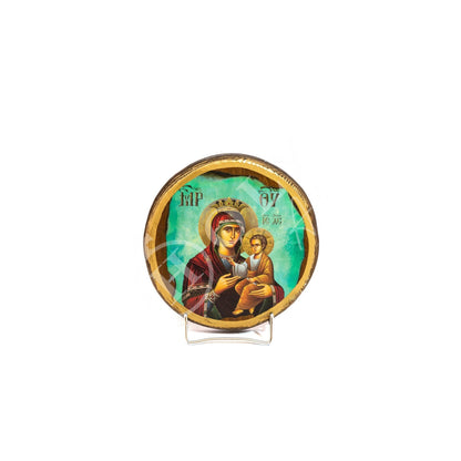 Virgin Mary icon Panagia, Handmade Greek Orthodox Icon of Mother of God, Theotokos Byzantine art wall hanging wood plaque, religious decor - TheHolyArt