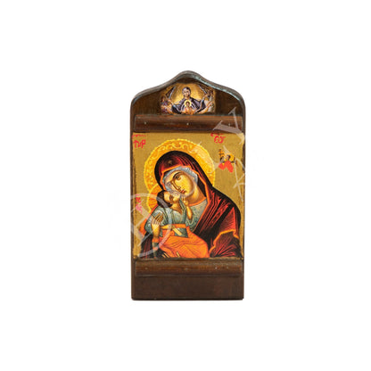 Virgin Mary icon Panagia Glykophilousa, Handmade Greek Orthodox icon gold leaf Mother of God, Theotokos Byzantine art wall hanging 38x26cm - TheHolyArt