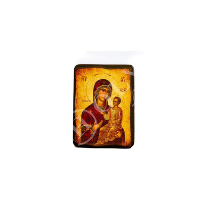Virgin Mary icon Panagia Giatrissa, Handmade Greek Orthodox Icon, Mother of God Byzantine art, Theotokos wall hanging wood plaque - TheHolyArt