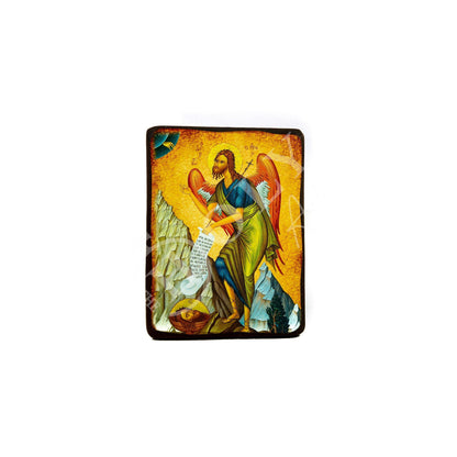 Saint John icon, Handmade Greek Orthodox icon of St John Baptist, Byzantine art wall hanging of the Forerunner wood plaque, religious decor - TheHolyArt