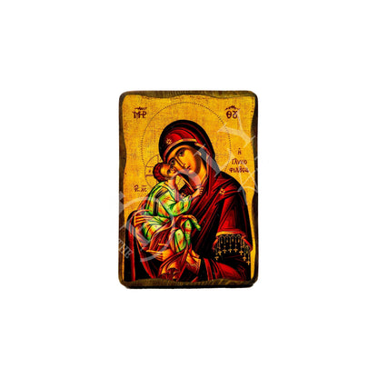 Virgin Mary icon Panagia Glykophilousa, Handmade Greek Orthodox Icon, Mother of God Byzantine art, Theotokos wall hanging wood plaque - TheHolyArt
