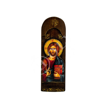 Jesus Christ icon, Handmade Greek Orthodox icon, Byzantine art wall hanging icon of our Lord on wood plaque, wedding gift ideas - TheHolyArt