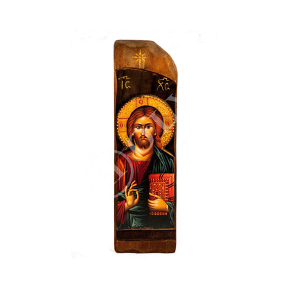 Jesus Christ icon, Handmade Greek Orthodox icon, Byzantine art wall hanging icon of our Lord on wood plaque, wedding gift ideas - TheHolyArt