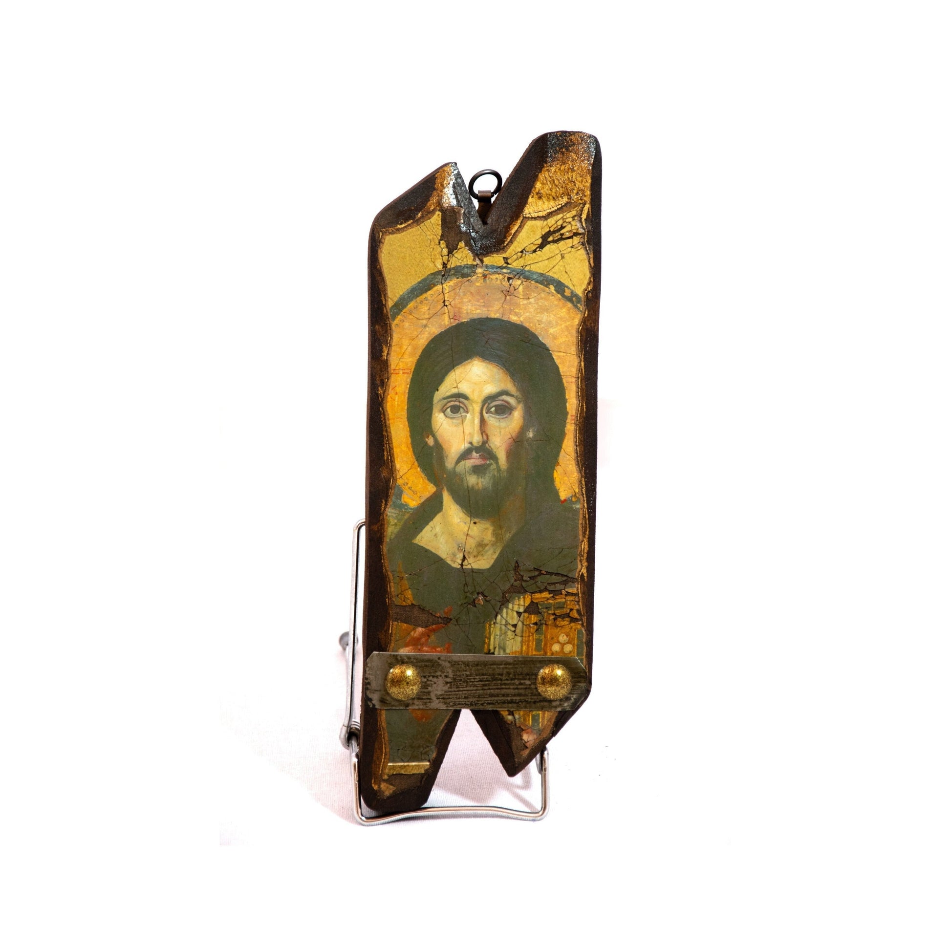 Jesus Christ icon, Handmade Greek Orthodox icon, Byzantine art wall hanging canvas icon of our Lord on wood plaque, religious decor TheHolyArt