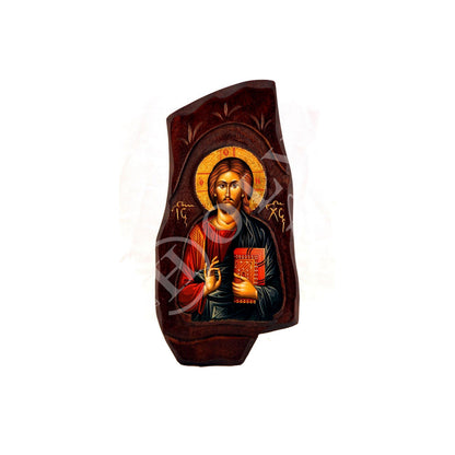Jesus Christ icon, Handmade Greek Orthodox icon of our Lord, Pantocrator Byzantine art wall hanging icon wood plaque, religious decor - TheHolyArt