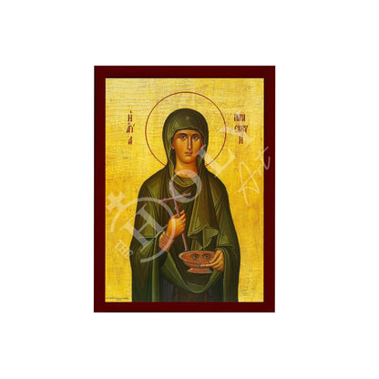 Saint Paraskevi icon, Handmade Greek Orthodox icon of St Paraskevi of Rome, Byzantine art wall hanging icon plaque, religious decor - TheHolyArt