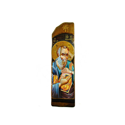 Saint John Evangelist icon, Handmade Greek Orthodox icon St John the Theologian, Apostle John Byzantine art wall hanging wood plaque - TheHolyArt