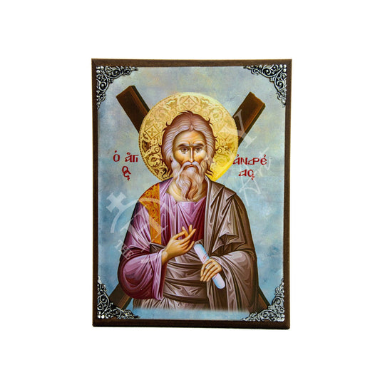 Saint Andrew icon the Apostle, Handmade Greek Orthodox icon of St Andrew, Byzantine art wall hanging wood plaque religious gift TheHolyArt