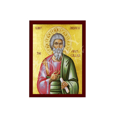 Saint Andrew icon the Apostle, Handmade Greek Orthodox icon of St Andrew, Byzantine art wall hanging, religious gift(1) - TheHolyArt