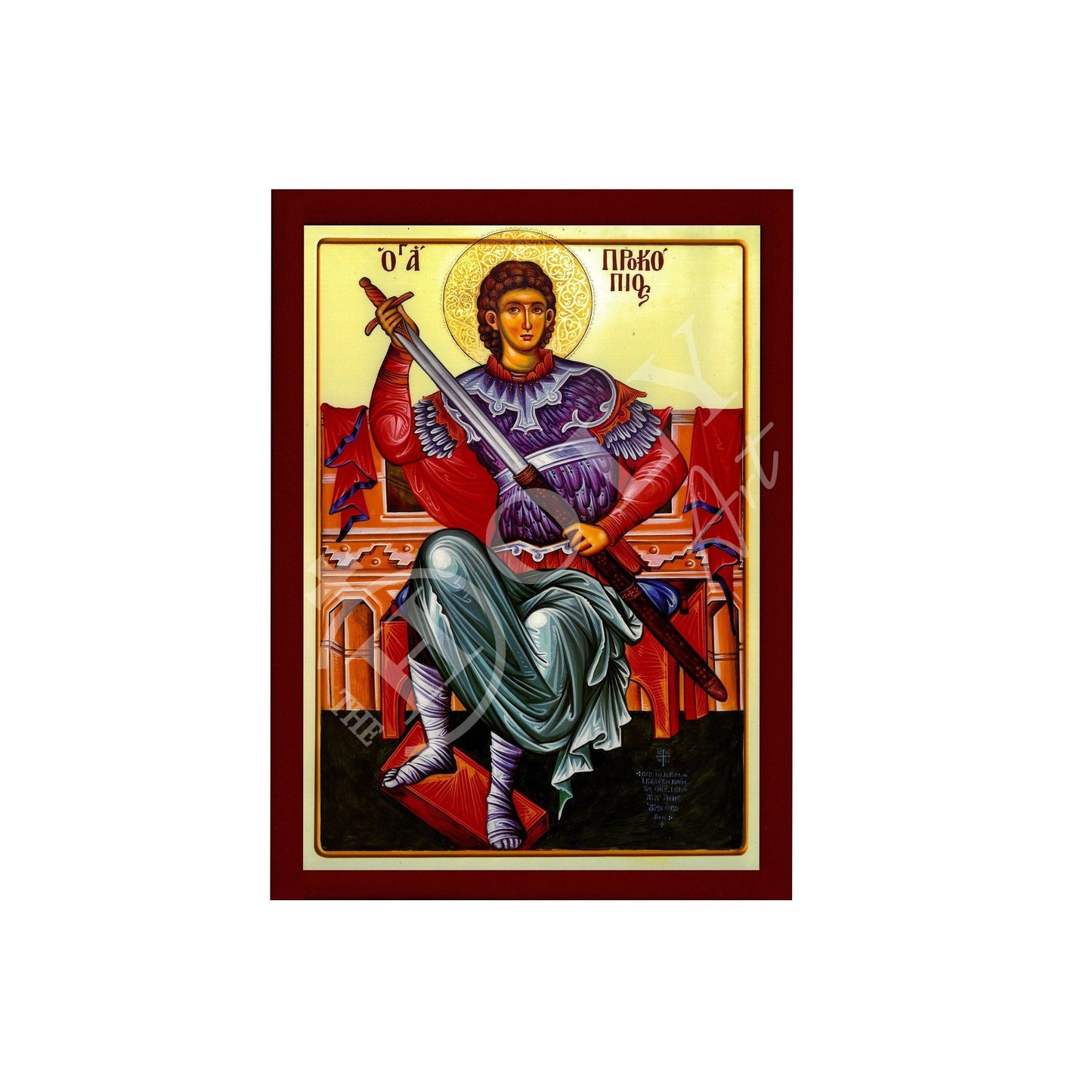 Saint Prokopios icon, Handmade Greek Orthodox icon of Forefather St Prokopios, Byzantine art wall hanging, religious gift, religious decor TheHolyArt