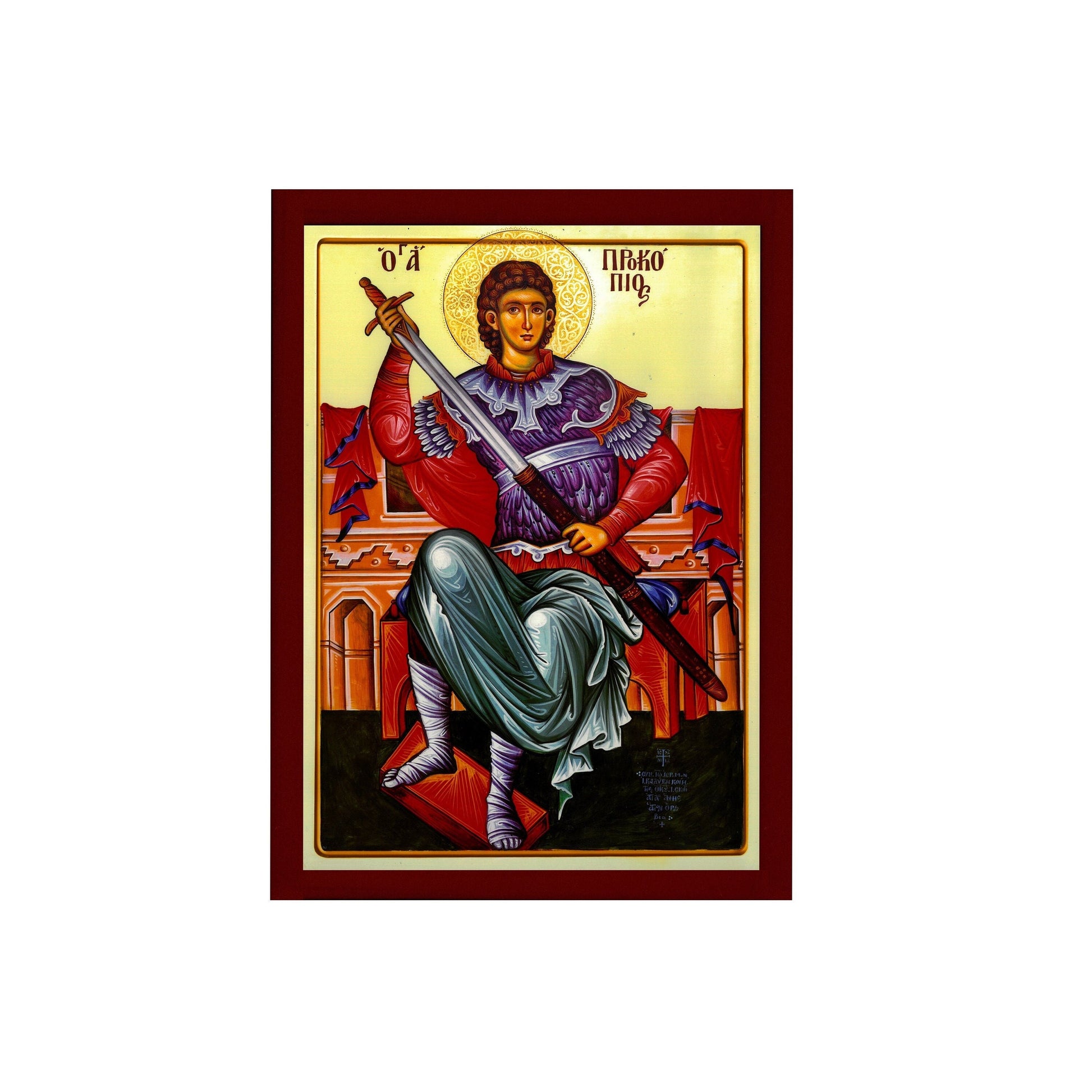 Saint Prokopios icon, Handmade Greek Orthodox icon of Forefather St Prokopios, Byzantine art wall hanging, religious gift, religious decor TheHolyArt