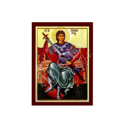 Saint Prokopios icon, Handmade Greek Orthodox icon of Forefather St Prokopios, Byzantine art wall hanging, religious gift, religious decor - TheHolyArt