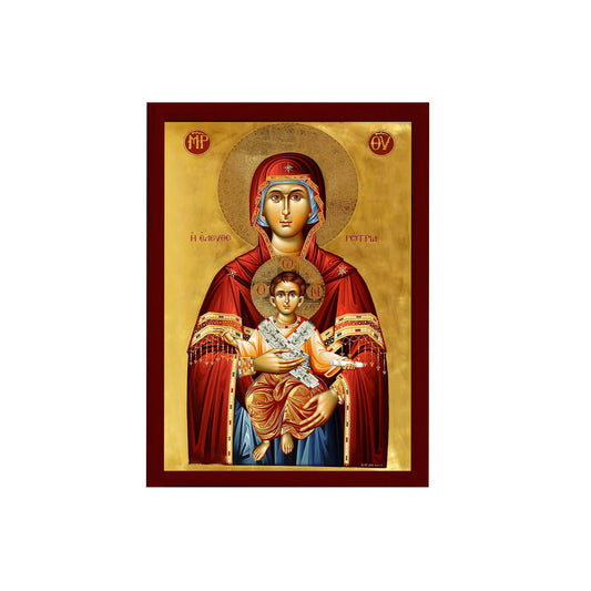 Virgin Mary icon Panagia Eleftherotria, Handmade Greek Orthodox Icon of Theotokos the Liberator, Byzantine art wall hanging plaque gift idea TheHolyArt