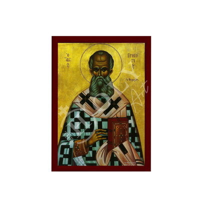 Saint Gregory icon the Theologian, Handmade Greek Orthodox icon of St Gregory, Byzantine art wall hanging, religious gift - TheHolyArt
