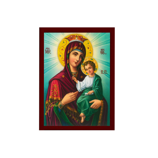 Virgin Mary icon Panagia, Greek Christian Orthodox Icon, Mother of God Byzantine art, Theotokos handmade wall hanging wood plaque TheHolyArt
