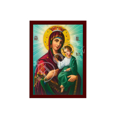 Virgin Mary icon Panagia, Greek Christian Orthodox Icon, Mother of God Byzantine art, Theotokos handmade wall hanging wood plaque - TheHolyArt