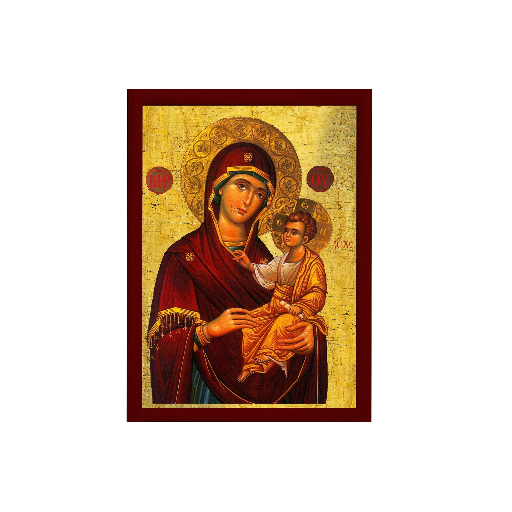 Virgin Mary icon Panagia Portaitissa, Greek Christian Orthodox Icon, Mother of God Byzantine art, Theotokos handmade wall hanging wood plaque TheHolyArt