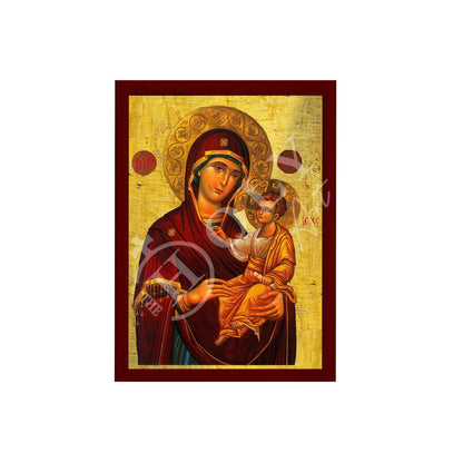 Virgin Mary icon Panagia Portaitissa, Greek Christian Orthodox Icon, Mother of God Byzantine art, Theotokos handmade wall hanging wood plaque - TheHolyArt