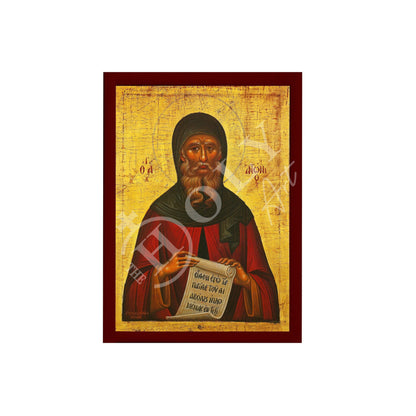 Saint Anthony icon, Handmade Greek Orthodox icon of Saint Antonius, Byzantine art wall hanging wood plaque icon, religious decor - TheHolyArt