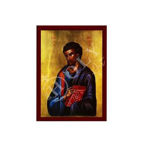 Saint Luke the Apostle icon, Handmade Greek Orthodox icon of Apostle Evangelist Luke, Byzantine art wall hanging on wood plaque - TheHolyArt