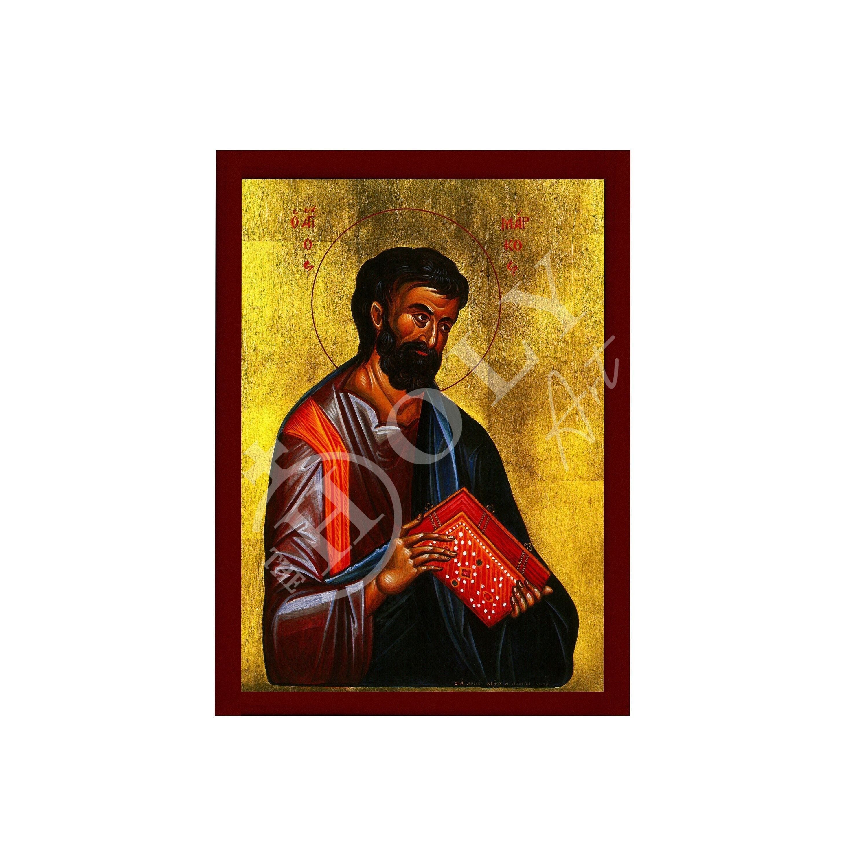 Saint Mark the Apostle icon, Handmade Greek Orthodox icon of Apostle ...