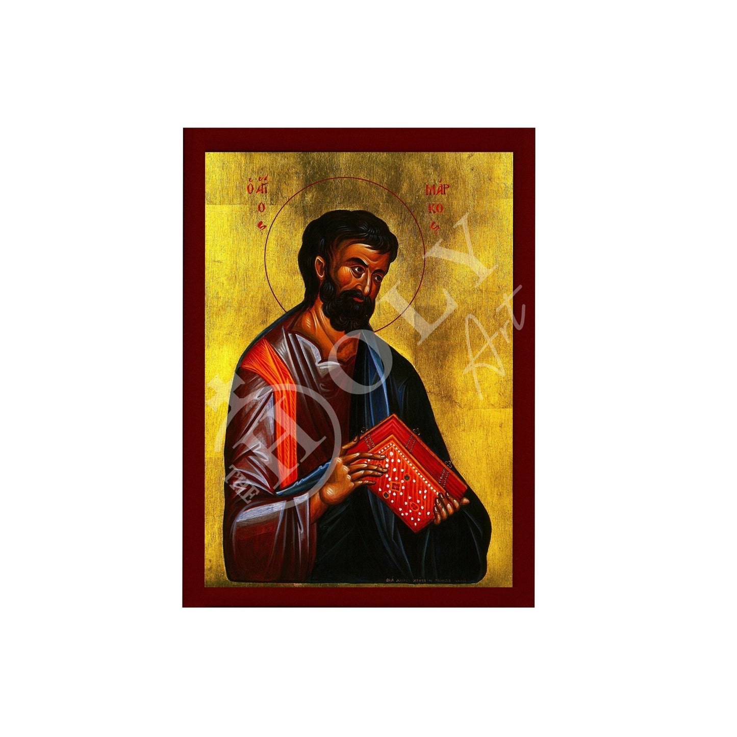 Saint Mark the Apostle icon, Handmade Greek Orthodox icon of Apostle Evangelist Mark, Byzantine art wall hanging of St Mark on wood plaque TheHolyArt