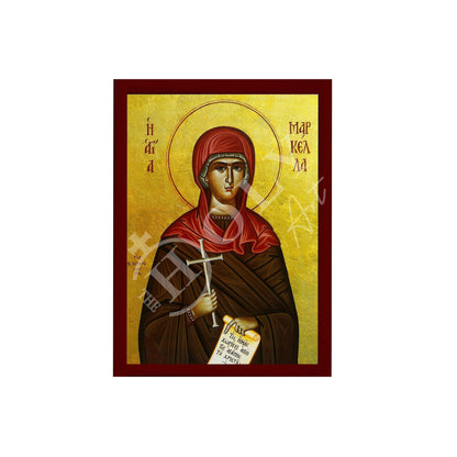 Saint Markella icon, Handmade Greek Orthodox icon of St Markella of Chios, Byzantine art wall hanging icon wood plaque, religious decor - TheHolyArt