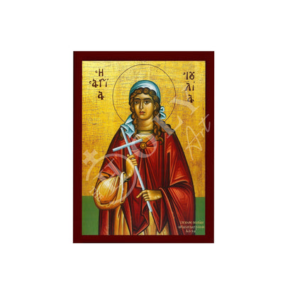 Saint Julia icon, Handmade Greek Orthodox icon of St Julia, Byzantine art wall hanging icon on wood plaque, religious decor - TheHolyArt