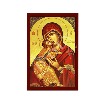 Virgin Mary icon Panagia Dexiokratoussa, Handmade Greek Orthodox Icon, Mother of God Byzantine art, Theotokos wall hanging wood plaque - TheHolyArt