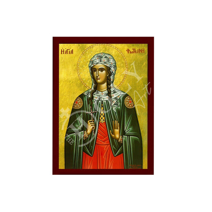 Saint Photine icon, Handmade Greek Orthodox icon St Photene the Samaritan, Byzantine art wall hanging on wood plaque icon, religious decor - TheHolyArt
