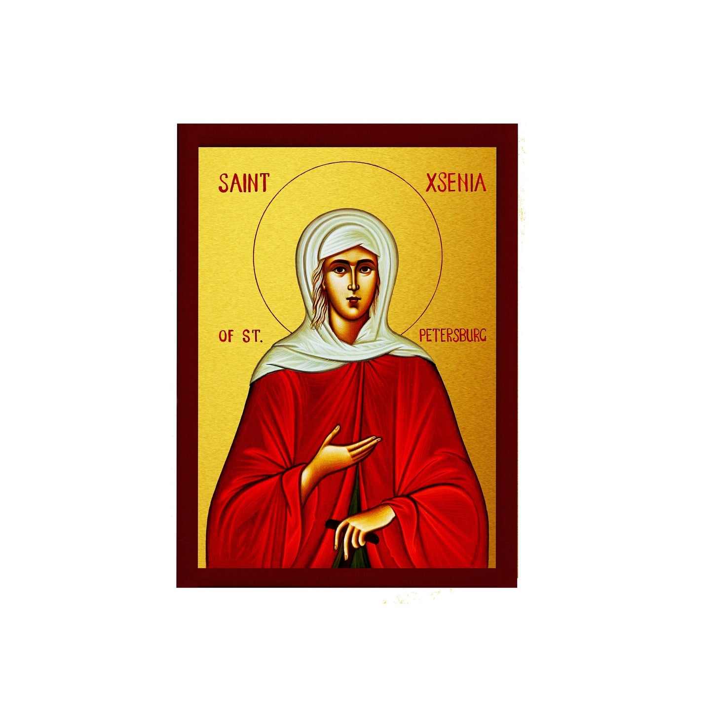 Saint Xenia icon, Handmade Greek Orthodox icon of St Xenia of St. Petersburg, Byzantine art wall hanging icon wood plaque, religious decor TheHolyArt