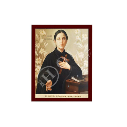 Saint Gemma icon, Handmade Greek Orthodox icon St Gemma Galgani, Byzantine art wall hanging on wood plaque, religious decor - TheHolyArt