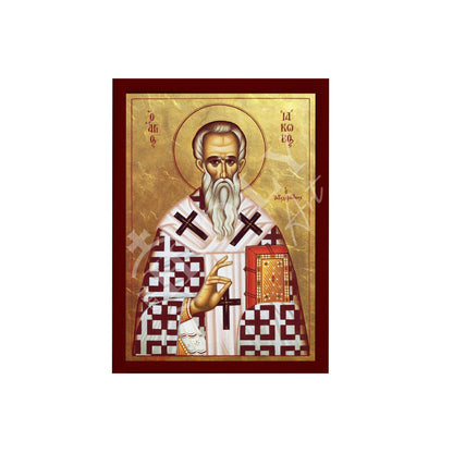 Saint James icon, Handmade Greek Orthodox icon of Apostle Iakovos, Apostle James Byzantine art wall hanging wood plaque, religious decor - TheHolyArt