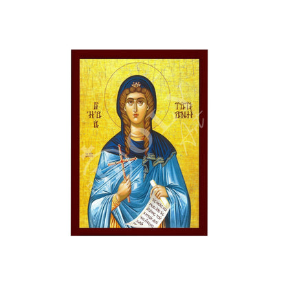 Saint Tatiana icon, Handmade Greek Orthodox icon St Tatiana of Rome, Byzantine art wall hanging on wood plaque icon, religious decor - TheHolyArt