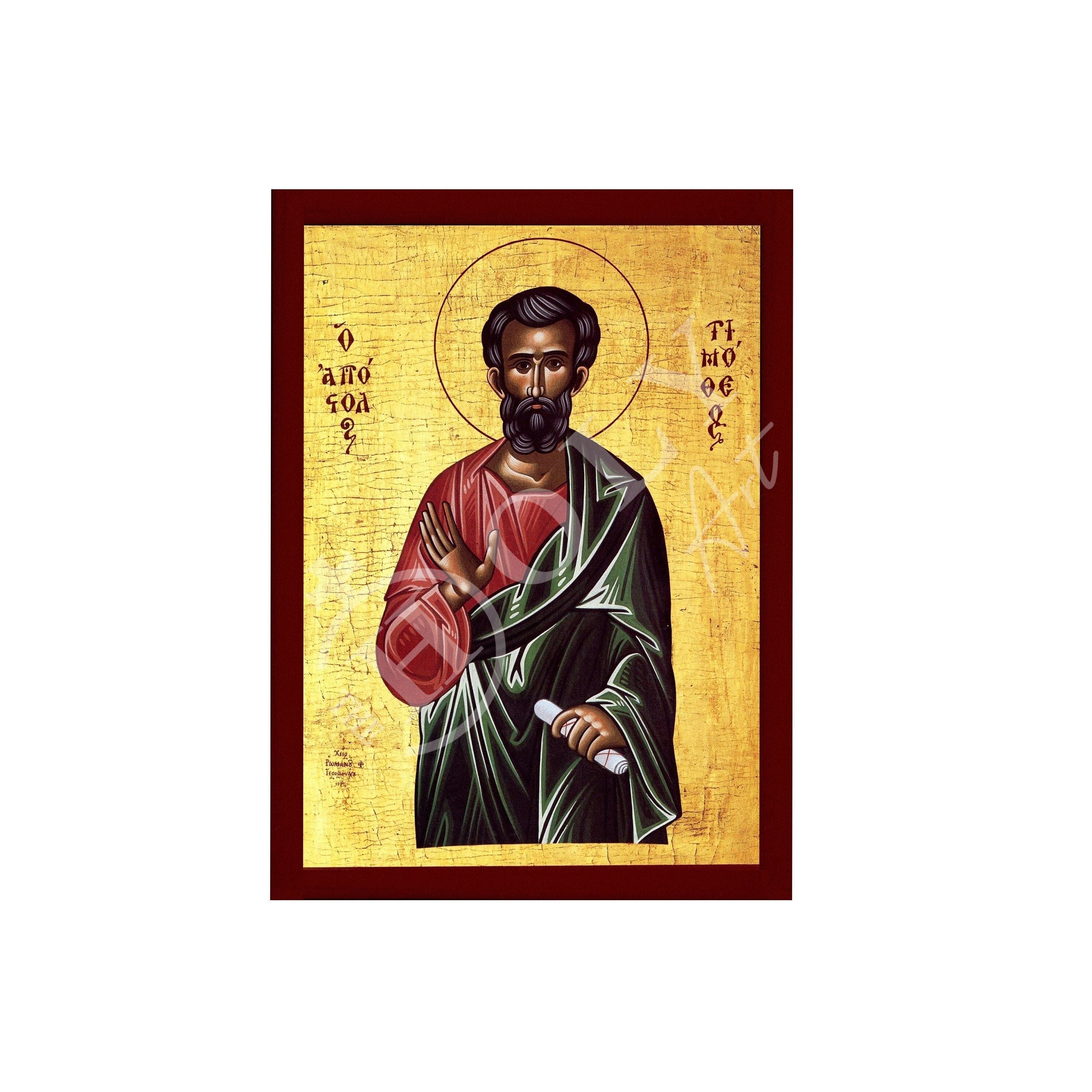 St. Timothy Statue Saint Timothy - Handmade Greek Orthodox Icon | TheHolyArt