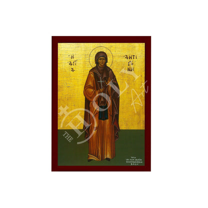 Saint Antigone icon, Handmade Greek Christian Orthodox Icon of St Antigone, Byzantine art wall hanging wood plaque, religious decor - TheHolyArt