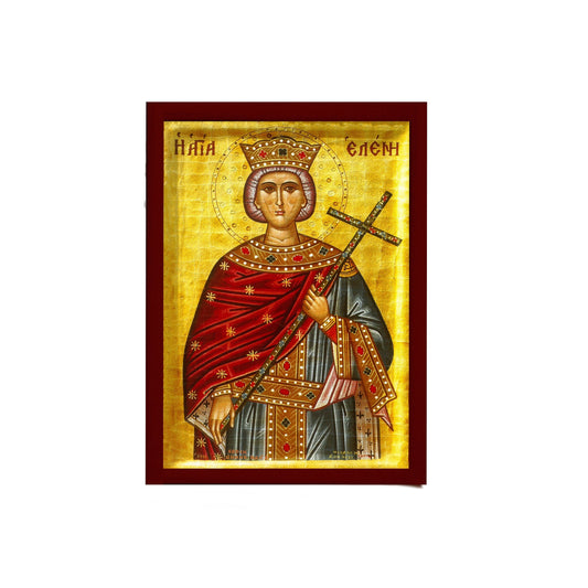 Saint Helen icon, Handmade Greek Christian Orthodox Icon of St Helen, Byzantine art wall hanging wood plaque, religious decor TheHolyArt