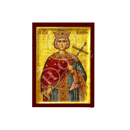 Saint Helen icon, Handmade Greek Christian Orthodox Icon of St Helen, Byzantine art wall hanging wood plaque, religious decor - TheHolyArt